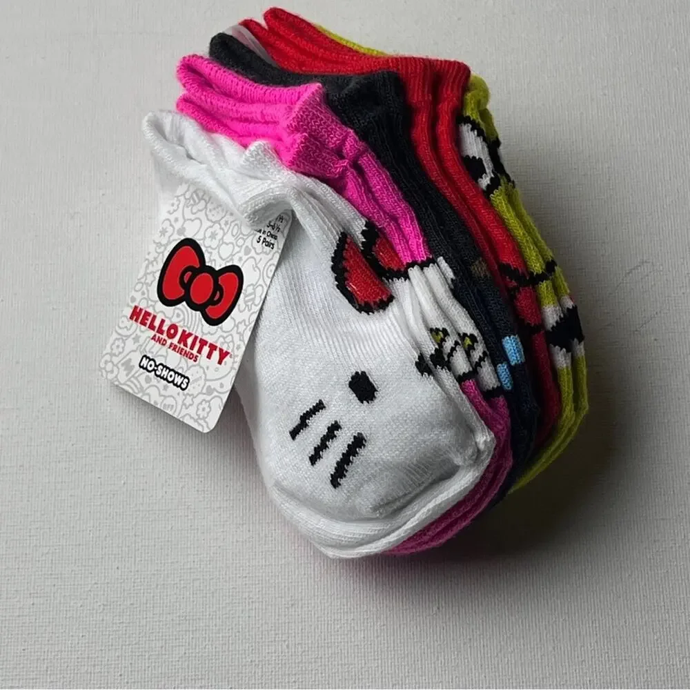 Hello Kitty and FriendsFive Pairs  Kids No Show Multi-pack Designs NWT